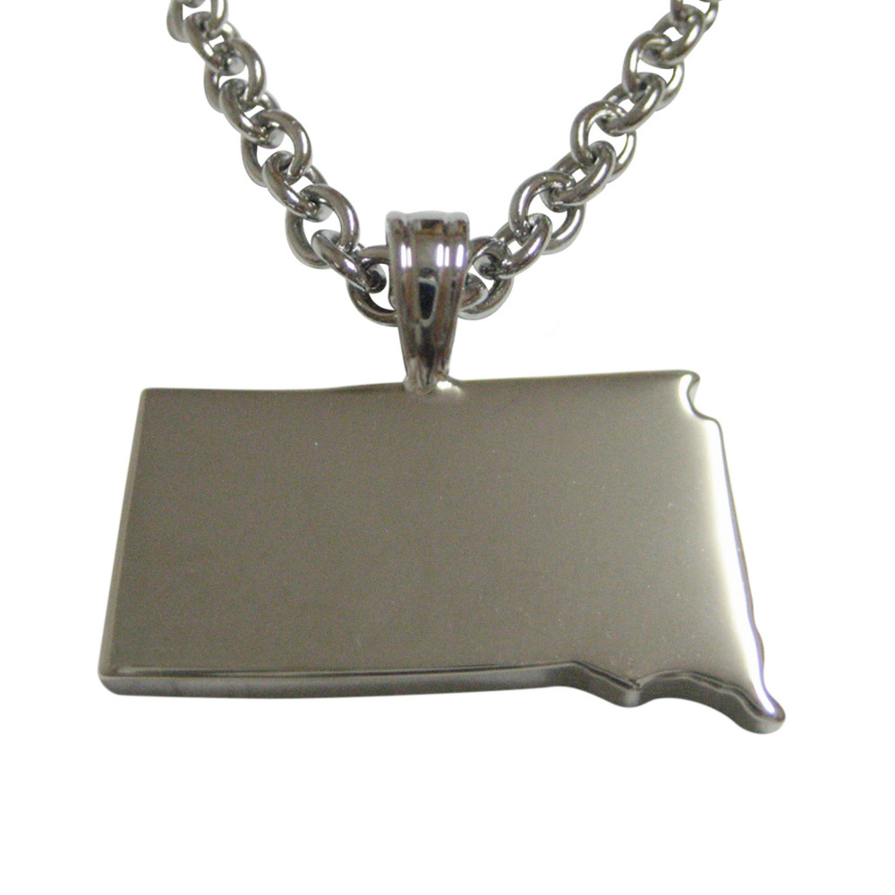 South Dakota State Map Shape Pendant Necklace